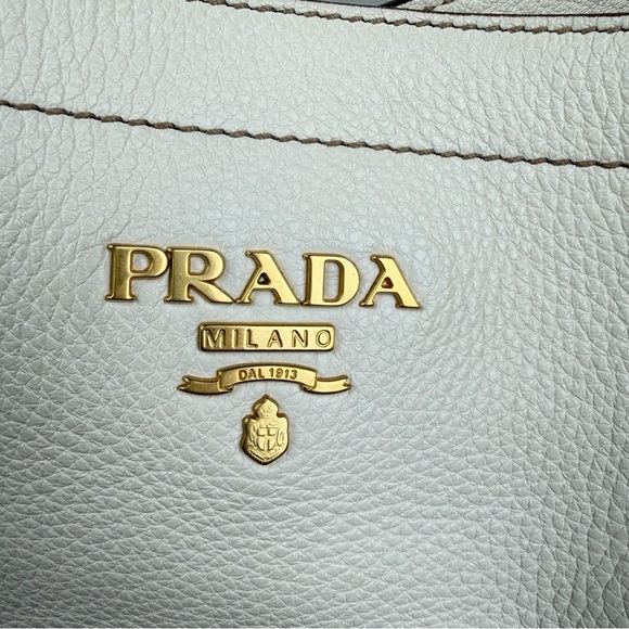 Prada Vitello Daino Antik Leather Hobo Shoulder Tote – Ivory - Picture 6 of 16